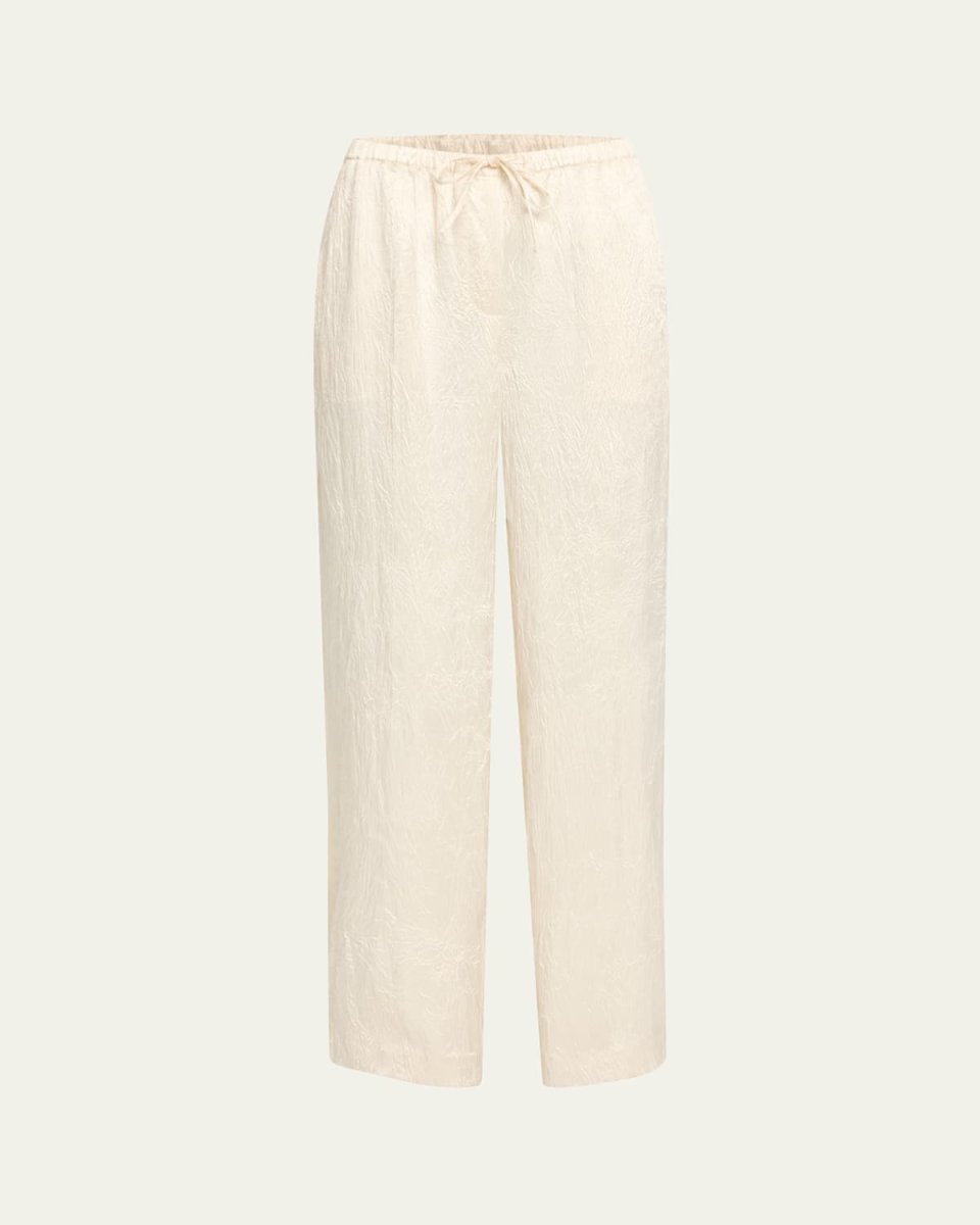 Elliat Crinkled Satin Drawstring Pants